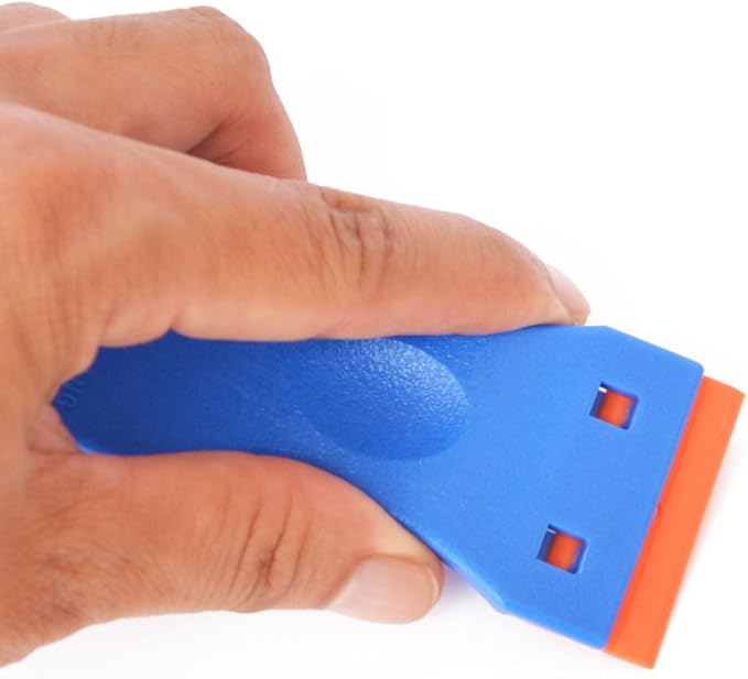 EHDIS 1.5" Plastic Razor Scraper with 10pcs Double Edged Plastic Blades for Removing Labels Stickers Decals on Glass Windows