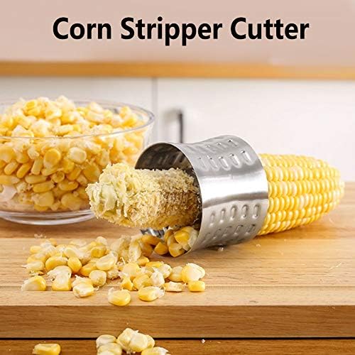 Corn Stripping Tool, Stainless Steel Corn Stripper Kernel Cutter with Grip, Easy to Remove Kernels from Fresh Corn