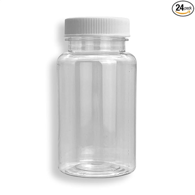 Oil Sampling Bottle - Made in USA - Pack of 24 Oil Analysis Sampling Clear Plastic Bottle 4 oz (120 ml) Capacity with 38-400 Cap Size - FDA Compliant and BPA Free …