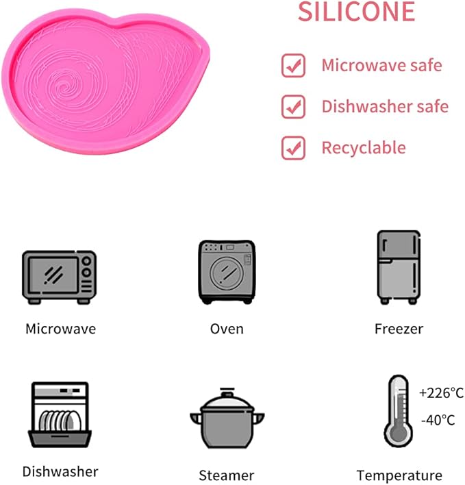 Shell Coaster Resin Mold Seashell Silicone Coaster Epoxy Resin Molds for Making Cup Mats Agate Coaster Mold Home Decoration Making Cup Mats Wine Glass Holder Home Decor DIY Craft Project
