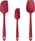 U-Taste Silicone Baking Spatula Set: 480ºF High Heat Resistant, Food Grade Flexible Rubber Kitchen Cooking Mixing Scraper, Food Grade Seamless Utensil for Nonstick Cookware Set of 3 (Red)