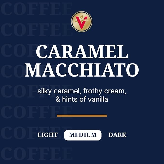 Victor Allen's Coffee Caramel Macchiato Flavored, 12 Count, Medium Roast, Single Serve Coffee Pods for Keurig K-Cup Brewers
