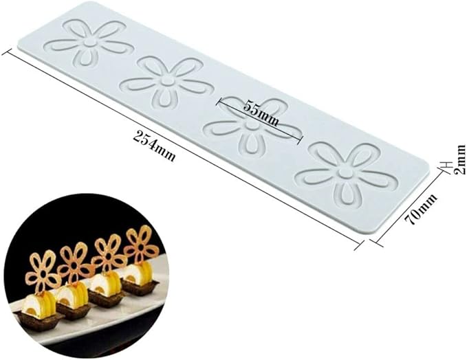 Silicone Molds 3D Hollow Leaf Chocolate Molds Honeycomb Bee Candy Mold Flower Pattern Fondant Mold Cake Topper Sugar Craft Decoration (N_Flower_10.16 * 2.8 * 0.08inch)