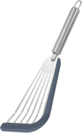 uxcell Stainless Steel Fish Spatulas with Handle Kitchen Cooking Spatula for Egg, Fish, Pancake Blue