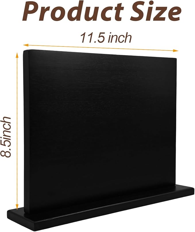Resafy Magnetic Knife Holder - Black Wooden Double Sided Magnetic Knife Block Magnetic Tool Holder with Strong Enhanced Magnets Knife Strip 12 In Knife Display Rack for Kitchen Counter