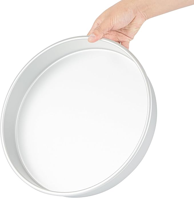 Restaurantware-Met Lux 12 x 2 Inch Straight-Sided Baking Tins, 12 Round Cake Pans - Oven-Ready, Freezable, Anodized Aluminum Round Baking Pans, Greaseproof, For Layer Birthday Cakes