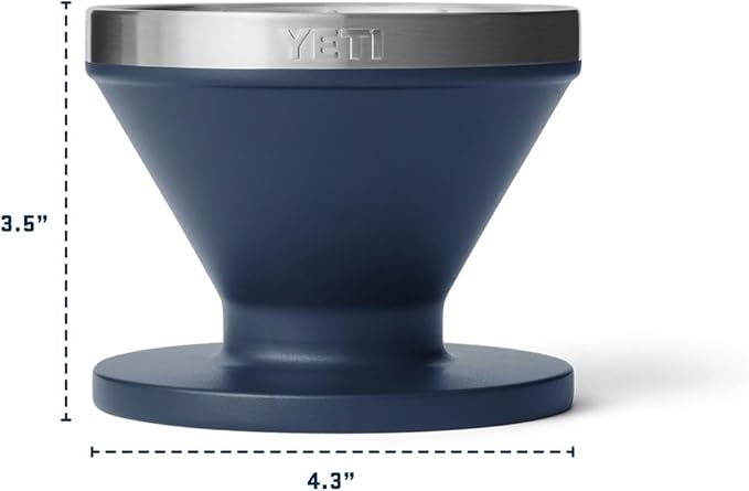 YETI Pour Over Coffee Maker Accessory Ramblers, Designed for Perfect Coffee Extraction Anywhere, Stainless Steel, fits any V60 Filter, Black Forest Green