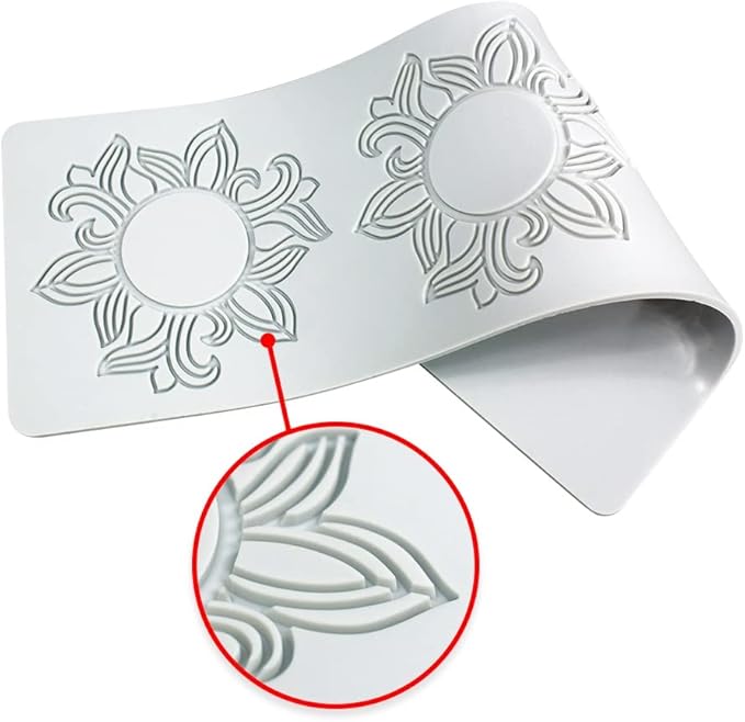 Hollow Leaf Silicone Mold Chocolate Candy 3D Hollow Leaf Candy Mold Food Cooking Meals Decorations Fondant Mold Polymer Clay Molds (Flower Ring R_11.68x3.92x0.12inch)