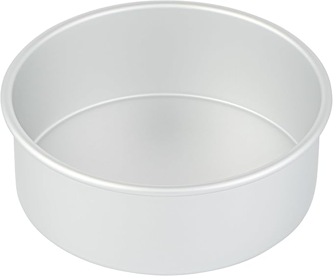 Restaurantware-Met Lux 8 x 3 Inch Straight-Sided Baking Tins, 12 Round Cake Pans - Oven-Ready, Freezable, Anodized Aluminum Round Baking Pans, Greaseproof, For Layer Birthday Cakes