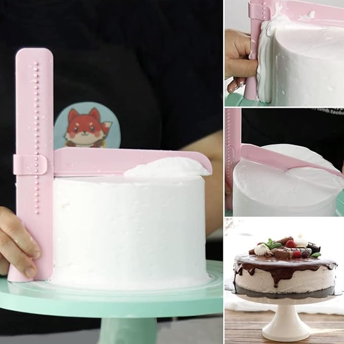 Adjustable Cake Scraper, Plastic Cake Cream Smoother, Easy Comb Set Edge Side Decorating Tools, With Tools 3 in 1