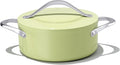Stock Pot 4.5qt Ceramic Dutch Oven with Lid (9.5") Nonstick Ceramic Coated Non-Toxic PFAS-Free Even Heat Distribution for Braising, Baking Bread & Soups, Compatible for All Cooktops(Induction/Gas/Electric) Oven Safe to 500°F, Olive Green