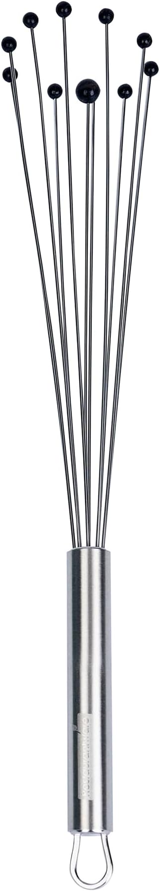Restaurantware-German Standard 12.6 Inch Ball Whisk, 6 Kitchen Whisks With Silicone Balls - Ergonomic Handle, Dishwashable, Stainless Steel Manual Egg Beater, Durable, For Whisking, Stirring, Mixing