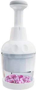 Pamperεd Chεf Food Chopper, Vegetable Chopper, Onion Chopper, Garlic Chopper, Nuts Chopper - Hand Chopper For Vegetables Salads Fruits, Nuts. Dishwasher-safe, White, Easy to Clean