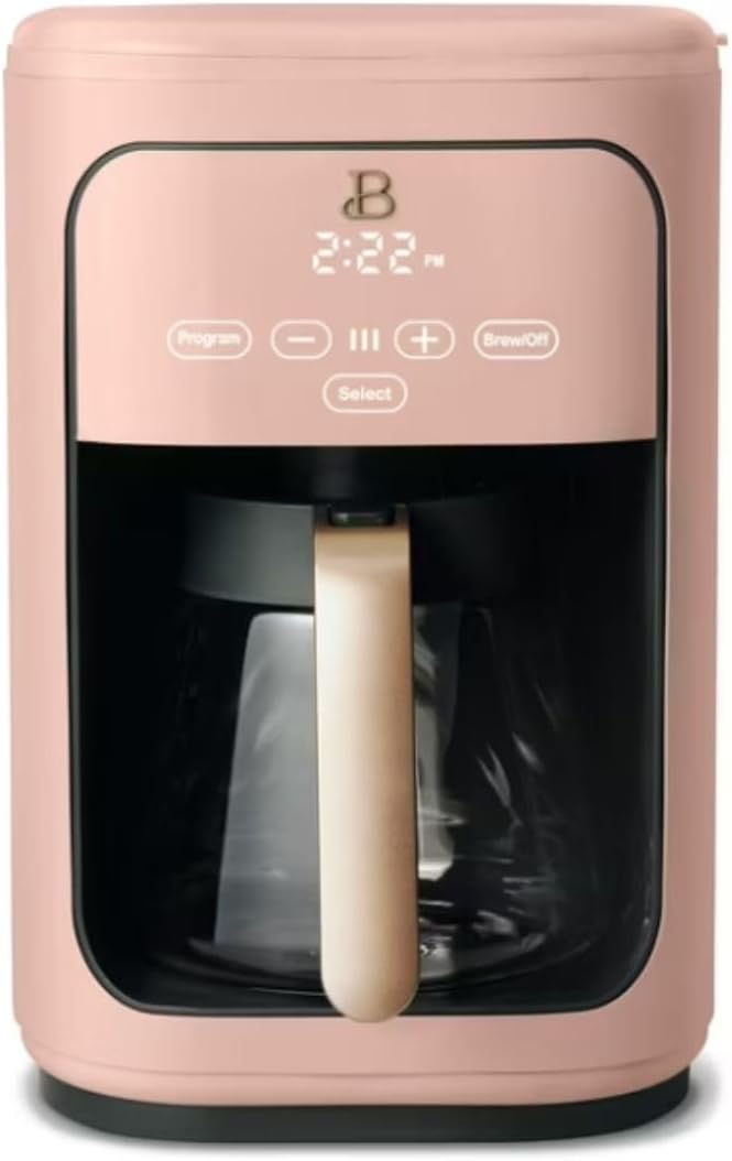 Beautiful 14-Cup Programmable Coffee Maker with Touch-Activated Display – Brew Hot Coffee Fast, Keep Warm & Auto-Pause (Rose)
