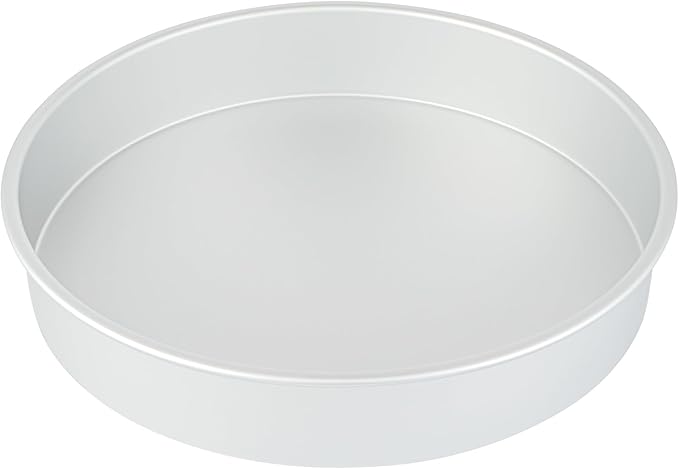 Restaurantware-Met Lux 16 x 3 Inch Straight-Sided Baking Tins, 12 Round Cake Pans - Oven-Ready, Freezable, Anodized Aluminum Round Baking Pans, Greaseproof, For Layer Birthday Cakes
