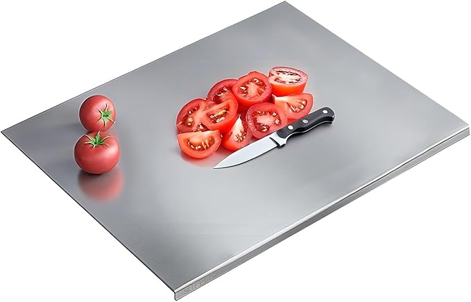 304 Stainless Steel Cutting Board – Stainless Steel Kitchen Chopping Boards Non-Slip, Dishwasher Safe – Ideal for Meat, Vegetables, Fruits, Bread & Baking – Commercial & Home Use (23.6 * 19.6in)