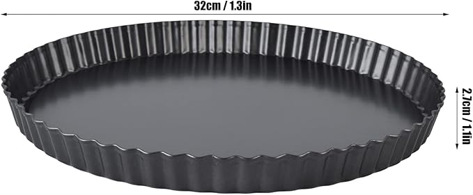 Tart Pan with Removable Bottom, Non Stick Quiche Baking Dish, Large Fluted Quiche Pan for Baking, 13 Inch