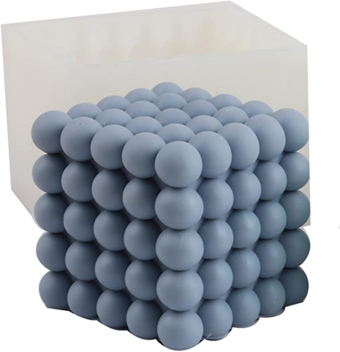 Bubble Cube Silicone Candle Mold for Candle Making, Silicone Soap Mold Fondant Chocolate Cake Mould Epoxy Resin Casting Mold DIY Wax,Polymer Clay