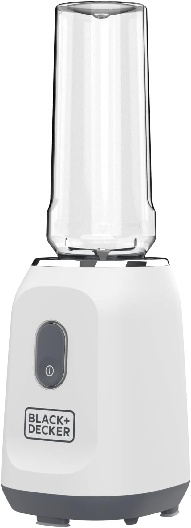 BLACK+DECKER® Ice Crush Single Serve Blender with Pulse/ON Button, Base, Two 20oz Personal Blender Jars, Blade Assembly, Travel Lid, White