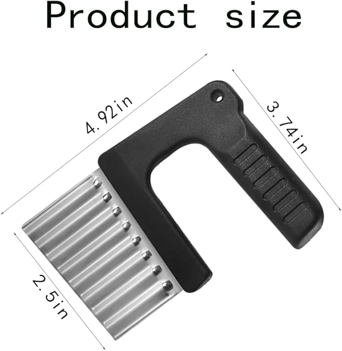 Crinkle-Cutter for Veggies-Salad-Chopper Knife Stainless-Steel-Blade Wavy for Potato Carrot Veggies,Serrator Salad Chopping Knife French Fry Slicer