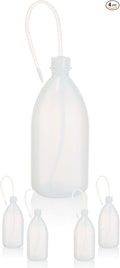 4pcs of Economy Wash Bottles, Vol.1000ml (34oz), Narrow-Mouth Squeeze Bottles Bottles, LDPE Material, with Long Dispensing Tube,IN-WBNL1000