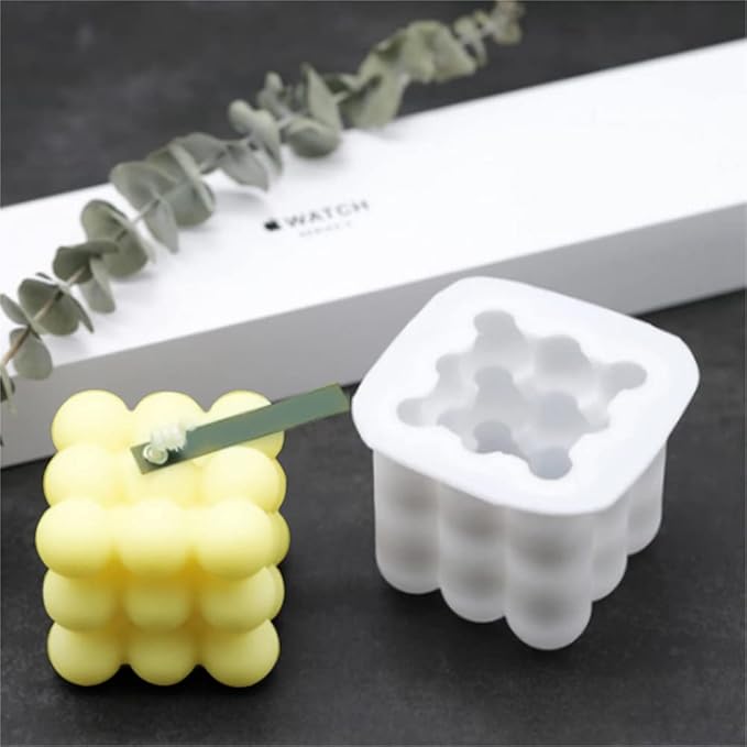 DIY 3D Candle Mold Handmade Aromatherapy Soy Wax Candle Silicone Mold Plaster Candles Mould UV Epoxy Resin Soap Molds (1 Big Cavity)