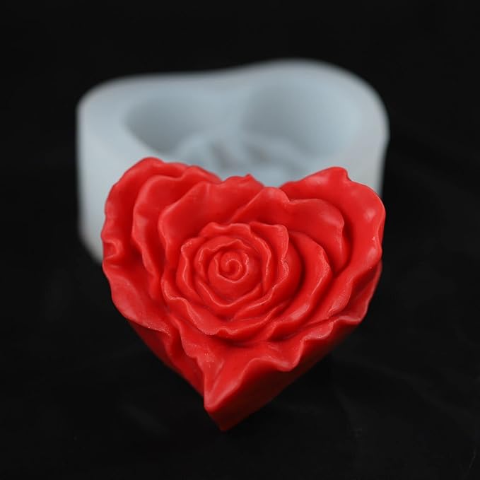 3.5 inch Rose Flower Mold Handmade Rose Soap Mold Peony Silicone Mold for Resin Candle Mold Rose Flower Cake Decoration Mold Weave Rose Flower Mold Round Shape Soap Mold