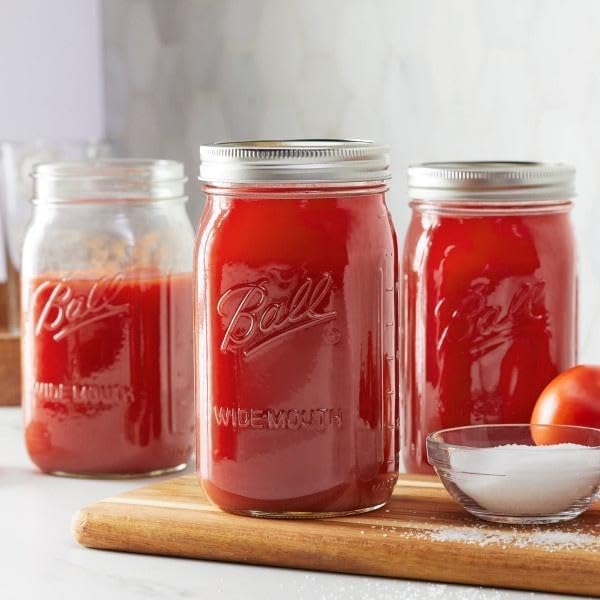 Ball Glass Mason Jars with Lids and Bands, Used for Canning, Pickling, Juice, Jam, Jelly (Quart, 32 Ounce (Pack of 4))