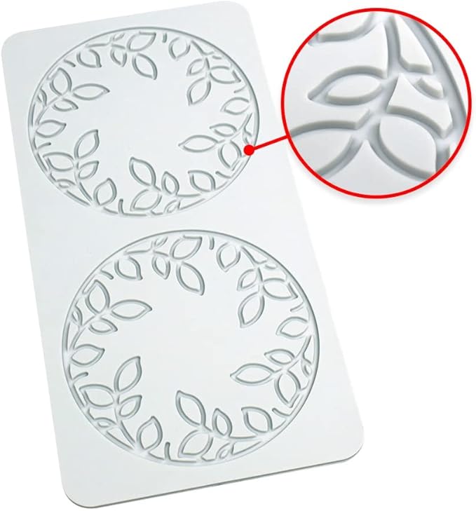 Hollow Leaf Silicone Mold Chocolate Candy 3D Hollow Leaf Candy Mold Food Cooking Meals Decorations Fondant Mold Polymer Clay Molds (Leaf Ring O_8.8x4.52x0.12inch)