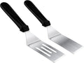 Metal Spatulas for kitchen Use, 2 Pieces Professional Serving Spatula with Heat Resistant Handle, 9.8 Inch Stainless Steel Spatula Ideal for Pancakes, Eggs, Griddle Scraper, BBQ or Desserts