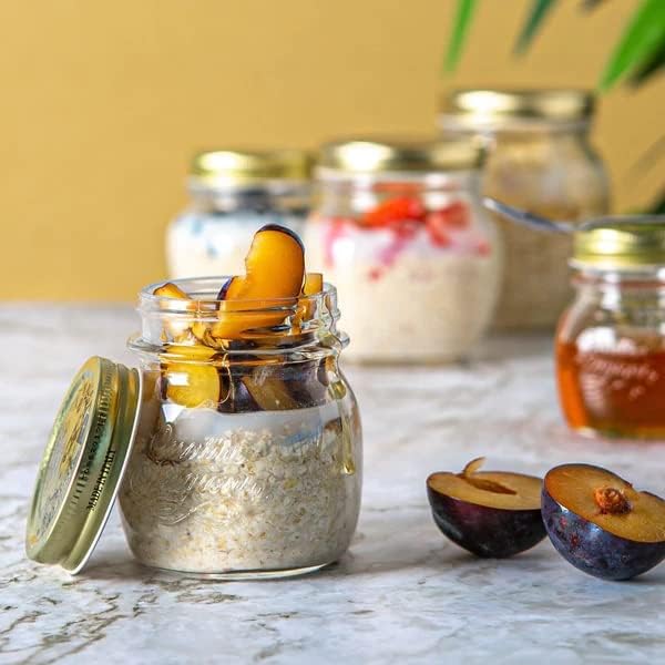 Bormioli Rocco Quattro Stagioni Clear Airtight Mason Jar, 8.5 Oz. Made from Food Safe Durable Glass, Made in Italy.