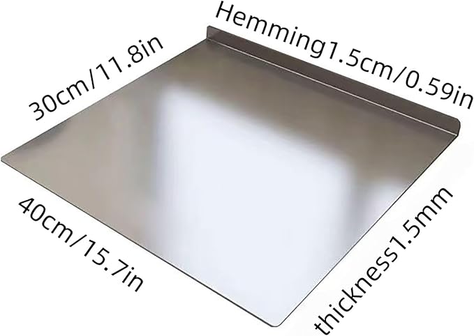 Large Stainless Steel Cutting Board,Suitable for Cutting Meat,Dicing,Vegetables,Fruits,Bread and Baking.ItIsConvenienttoClean,EasytoStoreandCan Be Washed in a Dishwasher (11.8 * 15.7in)