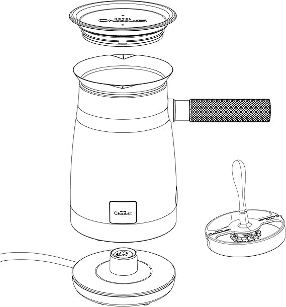Hotel Chocolat Velvetiser - In-Home Hot Chocolate Machine - Barista-Grade Hot Chocolate Maker - Platinum Edition - 2 Ceramic Podcups & 10 Single-Serve Sachets