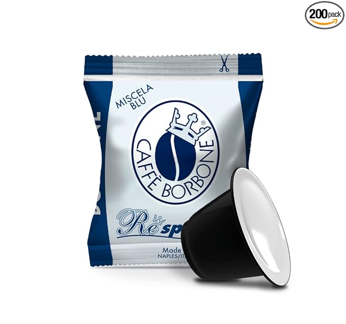 Caffè Borbone Blue Blend Nespresso Compatible Espresso Coffee Pods, 200 Count Espresso Pods