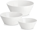 MALACASA Serving Bowls, Ceramic Mixing Bowls for Kitchen, 105/60/35 OZ White Bowls Set of 3, Microwave and Dishwasher Safe, Series Regular