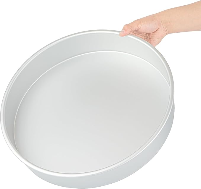Restaurantware-Met Lux 16 x 3 Inch Straight-Sided Baking Tins, 12 Round Cake Pans - Oven-Ready, Freezable, Anodized Aluminum Round Baking Pans, Greaseproof, For Layer Birthday Cakes