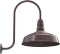 Steel Lighting Co. Gardena Barn Light | Outdoor Wall Mounted | 16" Dome | Upslope Gooseneck | Farmhouse Light Made in America | Dark Bronze Exterior/Dark Bronze Interior