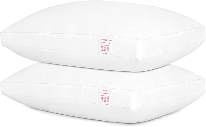 EIUE Bed Pillows for Sleeping 2 Pack Queen Size，Super Soft Down Alternative Microfiber Filled Pillows,20 x 30 Inches,White