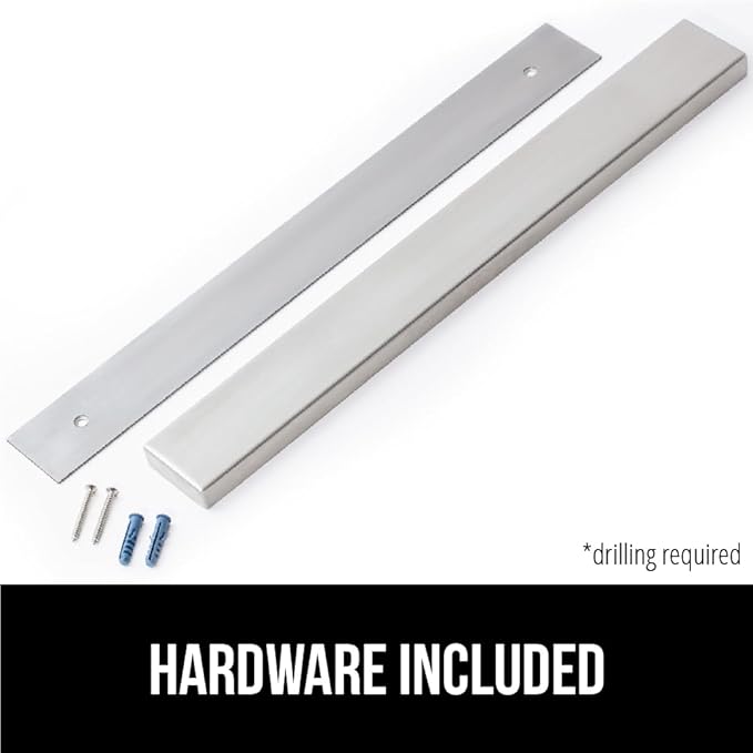 GORILLA GRIP Stainless Steel Magnetic Knife Holder for Wall, 16 Inch, Multi-Purpose Magnet Bar for Knives, Tools, Art Supplies, Heavy Duty Strip Holds Up to 6 lbs, Kitchen Organizer, Drilling Required