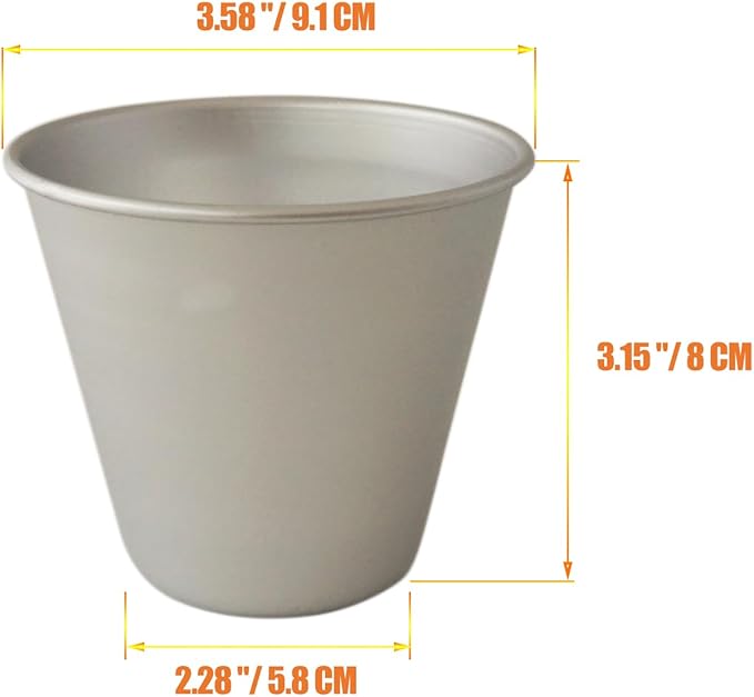 6 PCS Tart Pan Set, Aluminum Popover Pans, Individual Yorkshire Pudding Cup Molds, Deep Round Dish for Egg Tart, Muffin, Cupcake (3.58x 2.28x 3.15 Inch)