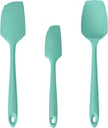 U-Taste Silicone Baking Spatula Set: 480ºF High Heat Resistant, Food Grade Flexible Rubber Kitchen Cooking Mixing Scraper, Food Grade Seamless Utensil for Nonstick Cookware Set of 3 (Aqua Sky)