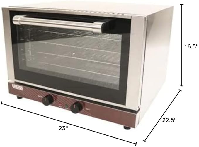 Kratos Commercial Oven, Half Size Electric Countertop Convection Oven, Holds Four Half Size Sheet Pans, 120V (29M-002)