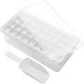 Silicone Ice Cube Tray with Leak-Proof Lid & Storage Bin for Freezer – BPA-Free 36-Piece Nugget Ice Molds, Spill-Resistant Cover & Ice Scoop Container Cover