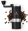 VSSL Java G45 Manual Coffee Grinder | Coffee for Camping | Bean Grinder | Travel Pour Over | Stainless Steel Conical Burr | ~ 45 Gram Capacity | Extendable Grind Handle | 50 Grind Settings | Black