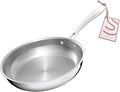 11 Inch Stainless Steel Frying Pan, 5-Ply Stainless Steel Skillet, Dishwasher and Oven Safe, Induction Pan, Even Heat Distribution