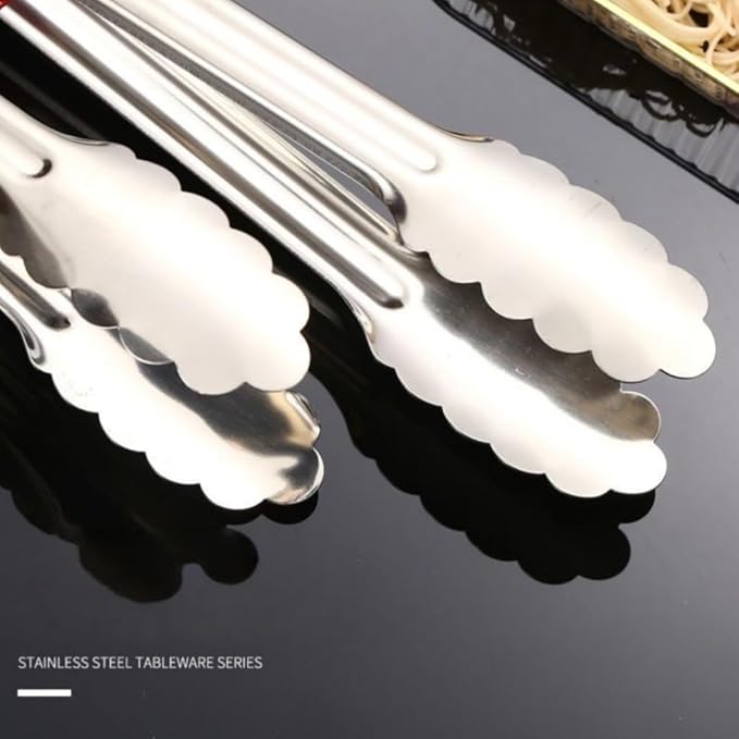Serving Tongs, Stainless Steel Kitchen Cooking Food Buffet Mini Salad Appetizer Tong Small, Set of 12