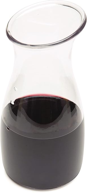 Carlisle FoodService Products 7090207 Cascata Carafe Juice Jar Beverage Decanter Only, Plastic, 1 L, Clear (Pack of 12)