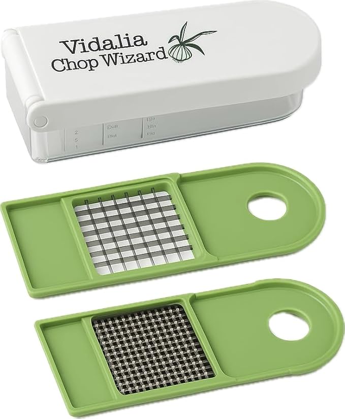 Vidalia Chop Wizard, Vegetable and Fruit Chopper with 2 Cup Base, Stainless Steel Blades, Dishwasher Safe