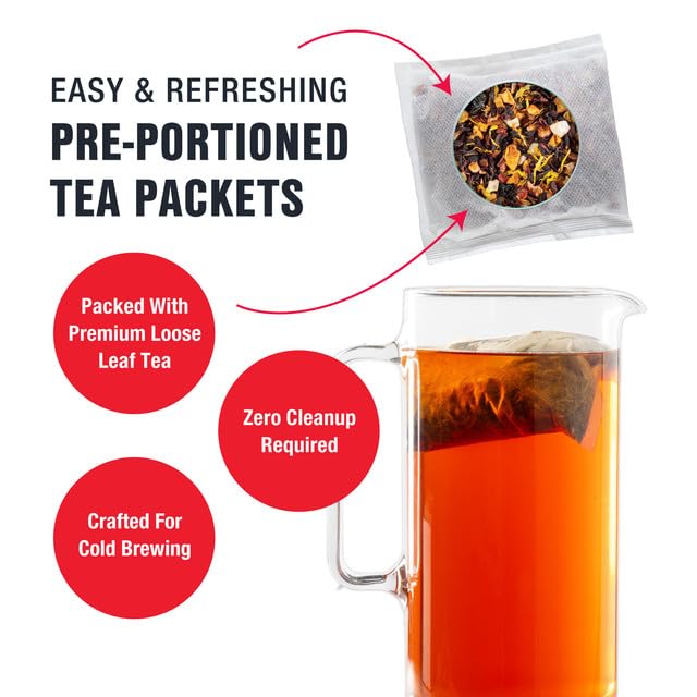 Tiesta Tea - 20 Pack Cold Brew Variety, Loose Leaf, Premium Blend, High to Non-Caffeinated, Assorted Tea Sample Set, Cold Brew Packets, Brews 64oz Pitcher Per Bag (Pack of 20)