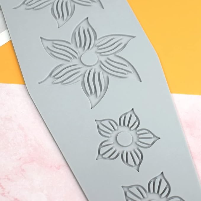 Hollow Leaf Silicone Mold Chocolate Candy 3D Hollow Leaf Candy Mold Food Cooking Meals Decorations Fondant Mold Polymer Clay Molds (Flower A_10.48x3.84x0.12inch)